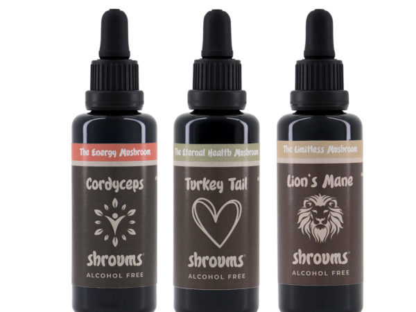 cordyceps, turkey tail, lions mane alcohol free
